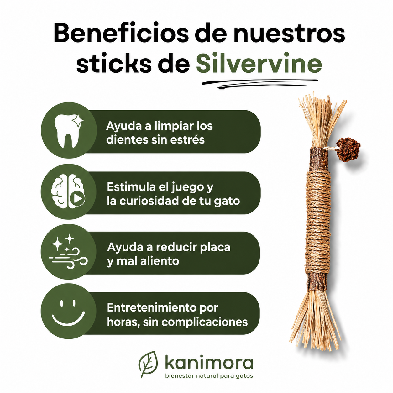 Sticks Naturales de Silvervine para Gatos – Kanimora™
